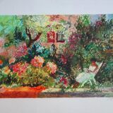 Yvonne Cheffer Delouis: Madeleine in Hendaye, original signed lithograph