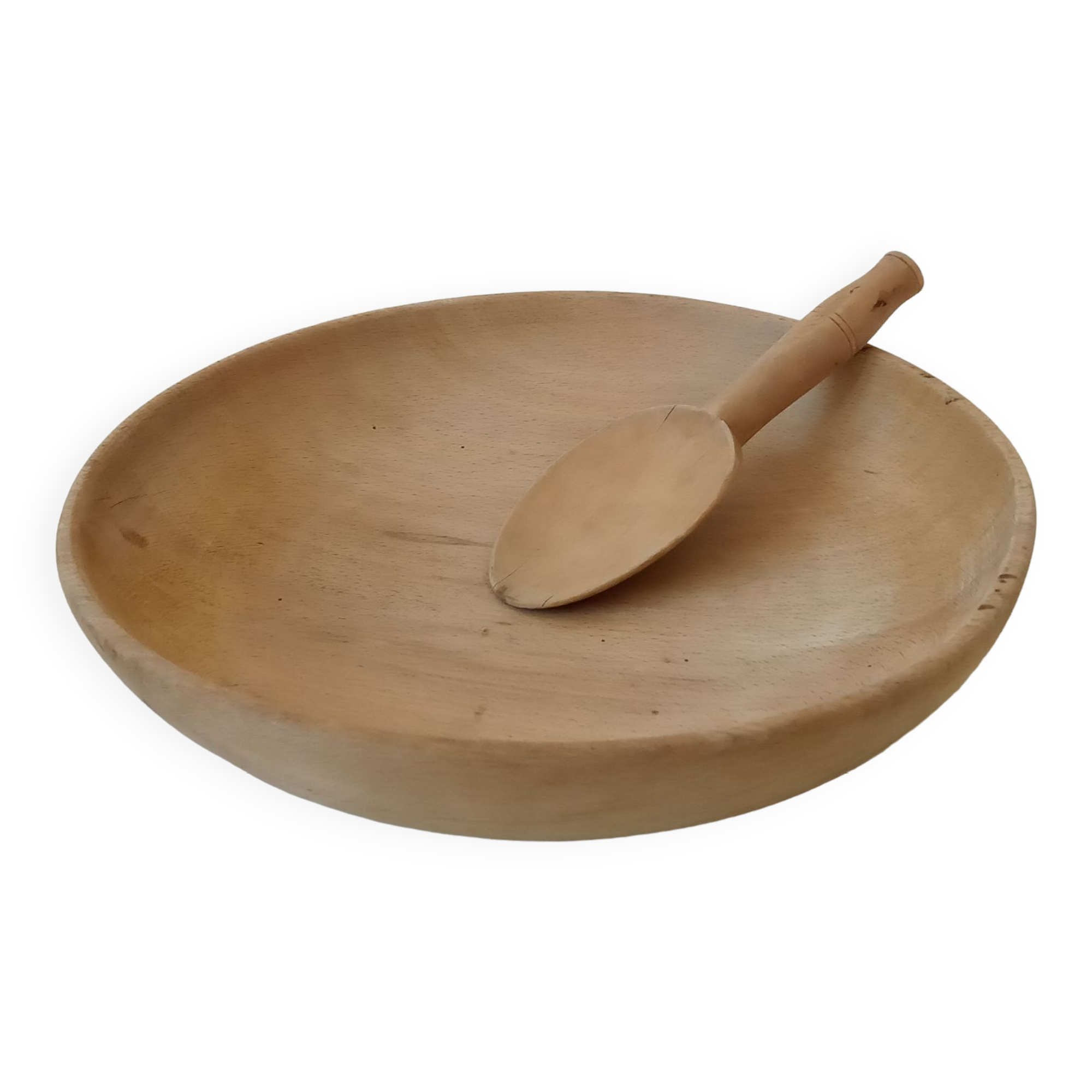 Wooden dish and spoon