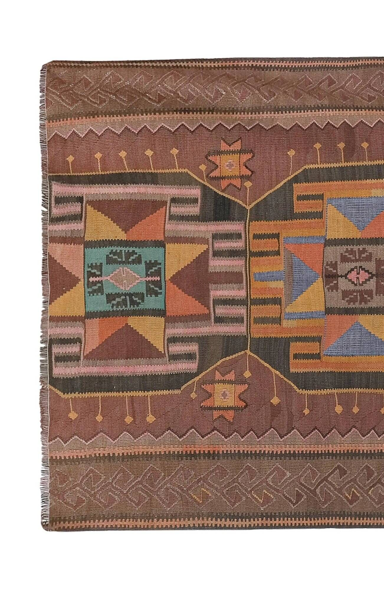 Vintage Turkish kilim, handwoven, 133x261 cm.
