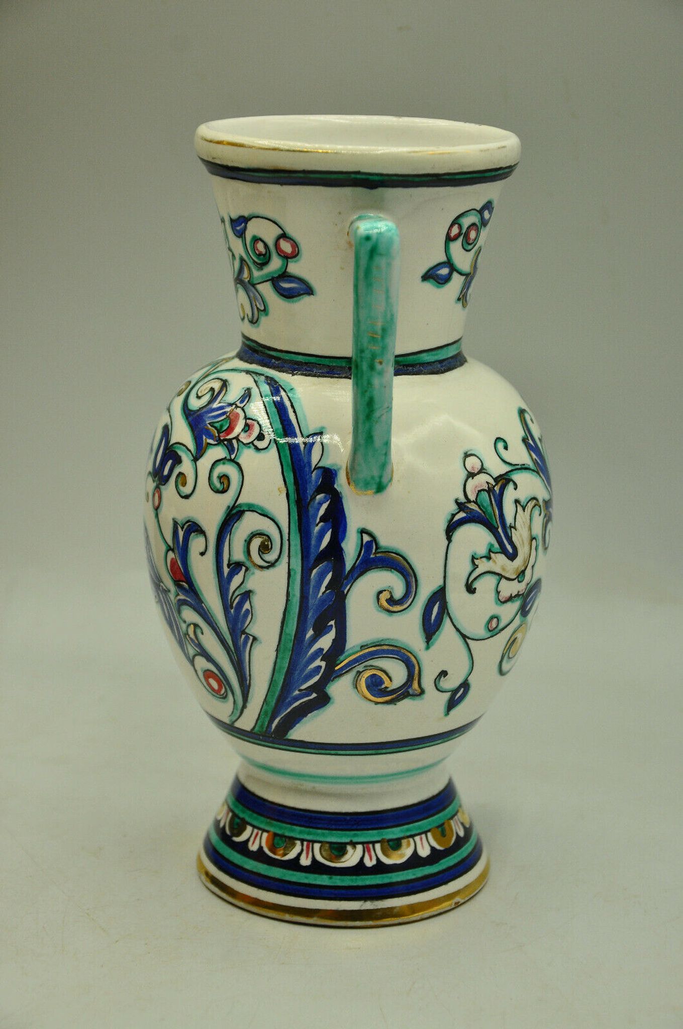 Baroque decoration vase by Maioliche Deruta Italy