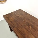 Small 1950s farmhouse table in blond walnut