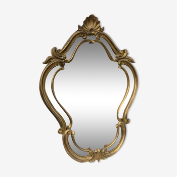 Miroir doré années 50 - 85x61cm