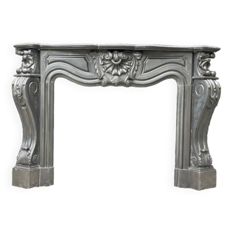 Napoleon III Fireplace In Black Belgian Or Black Mazy Marble, Circa 1880