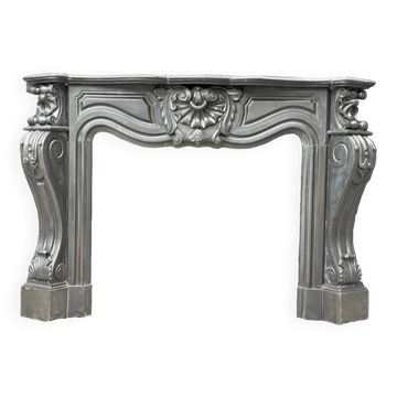 Napoleon III Fireplace In Black Belgian Or Black Mazy Marble, Circa 1880