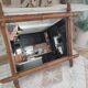 Miroir vintage en bois tourné façon bambou