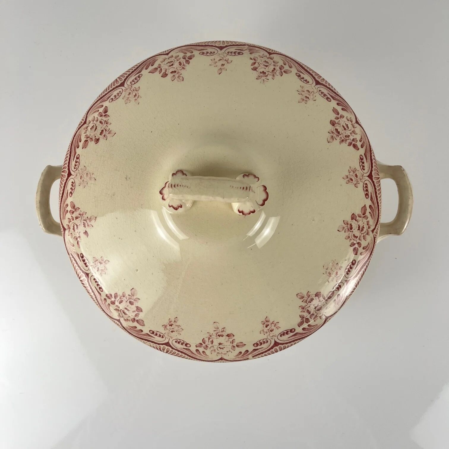 Soupière terre de fer Choisy le roi, faïence d'art, H.Boulenger & cie., bordeaux, XIXème siècle