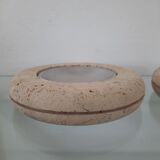 Pair of valet trays - 1980s - travertine