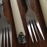 Set covered with 70s stainless steel table