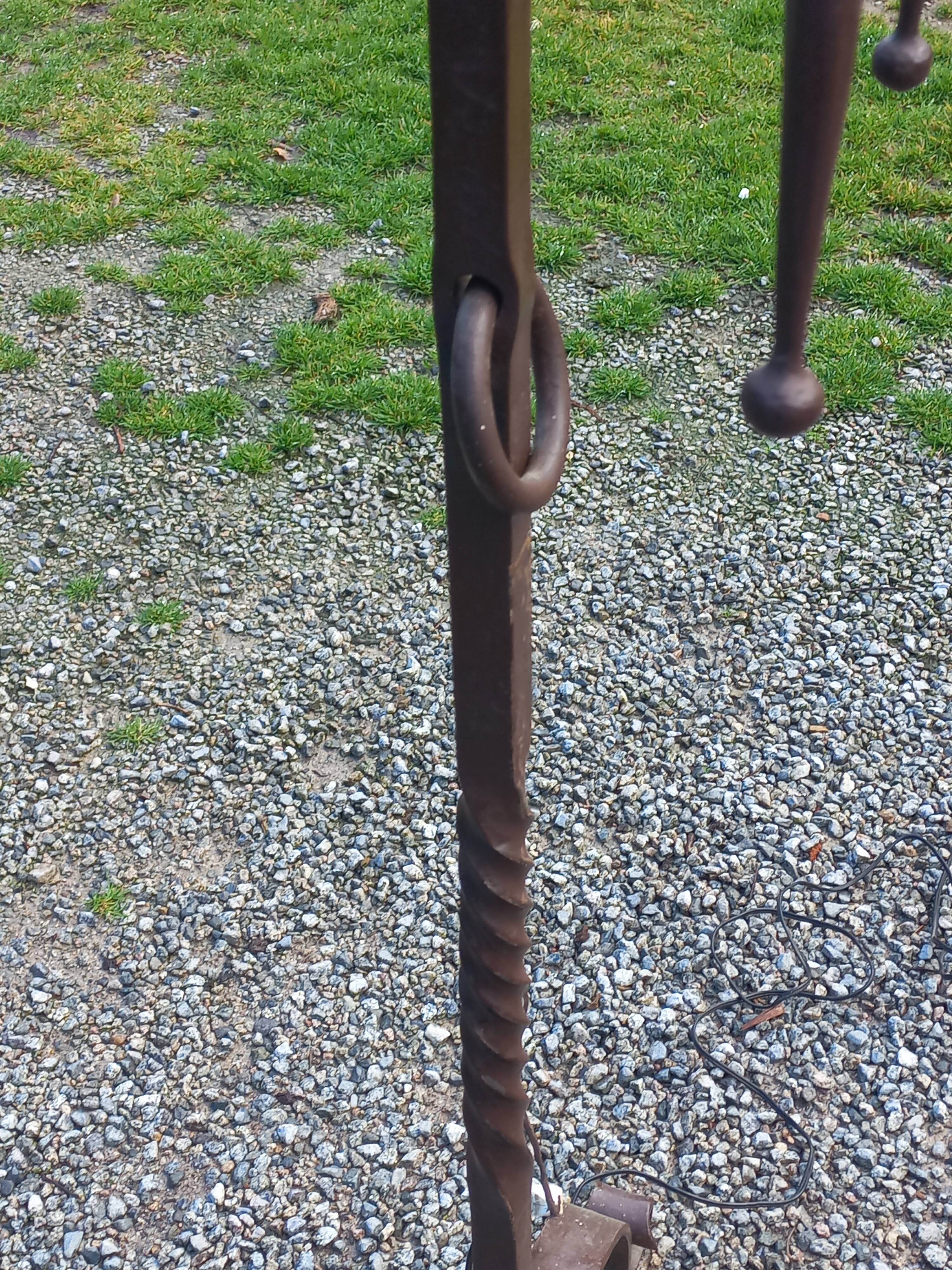 1950s wrought iron floor lamp