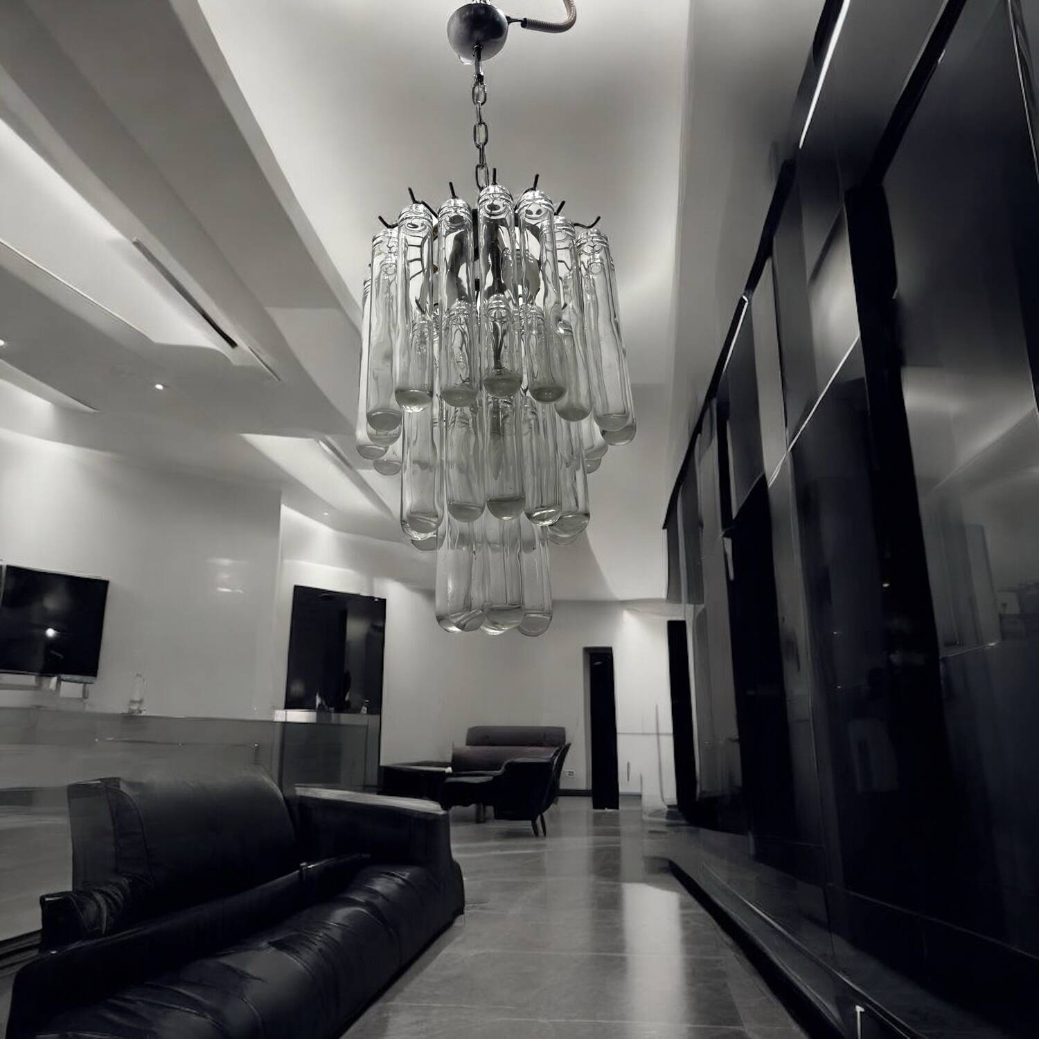 Murano Glass Tube Chandelier 1970’s