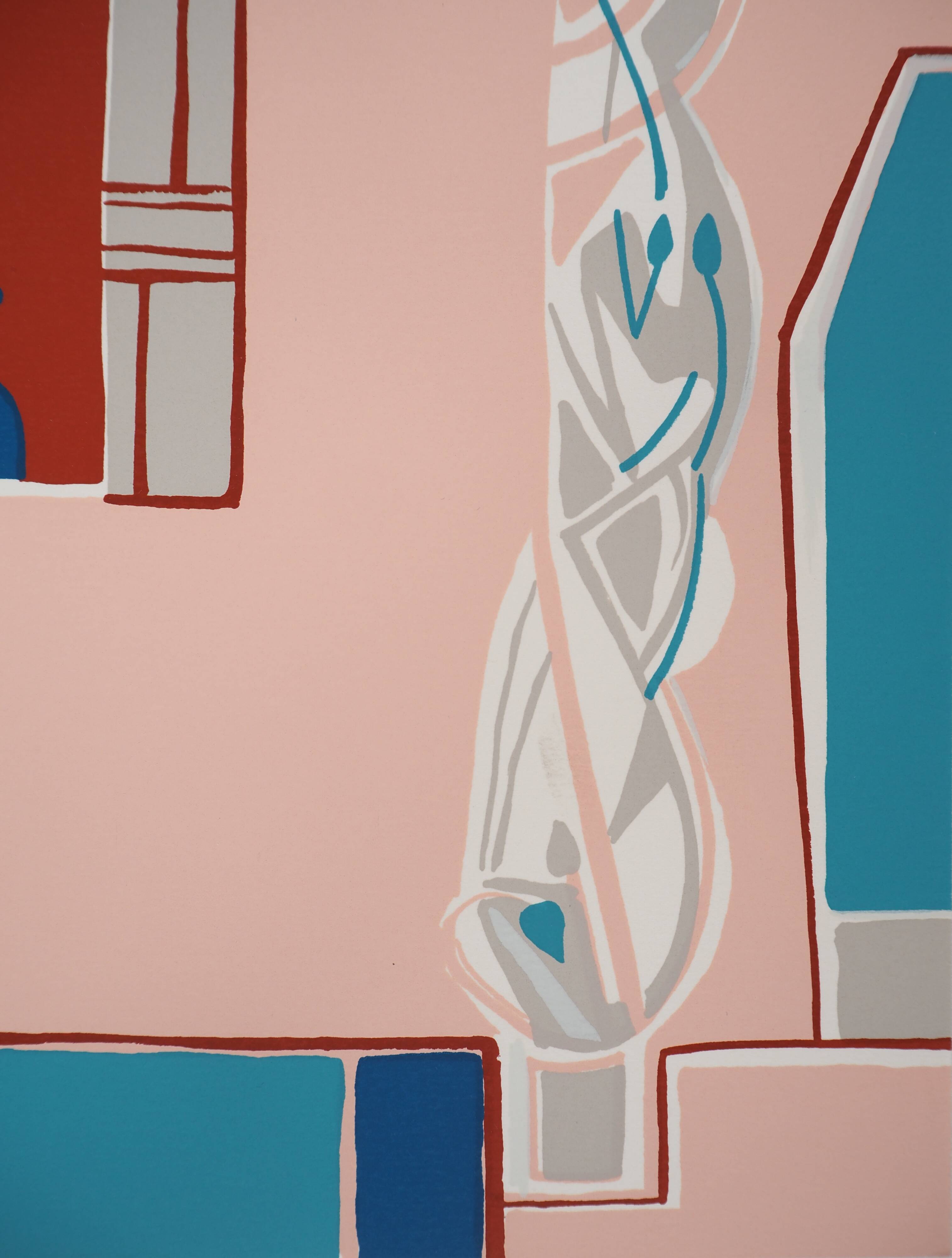Françoise Gilot : La maison rose, sérigraphie originale