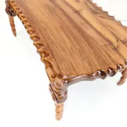 Handcarved sculptural suar wood coffee table 1960s