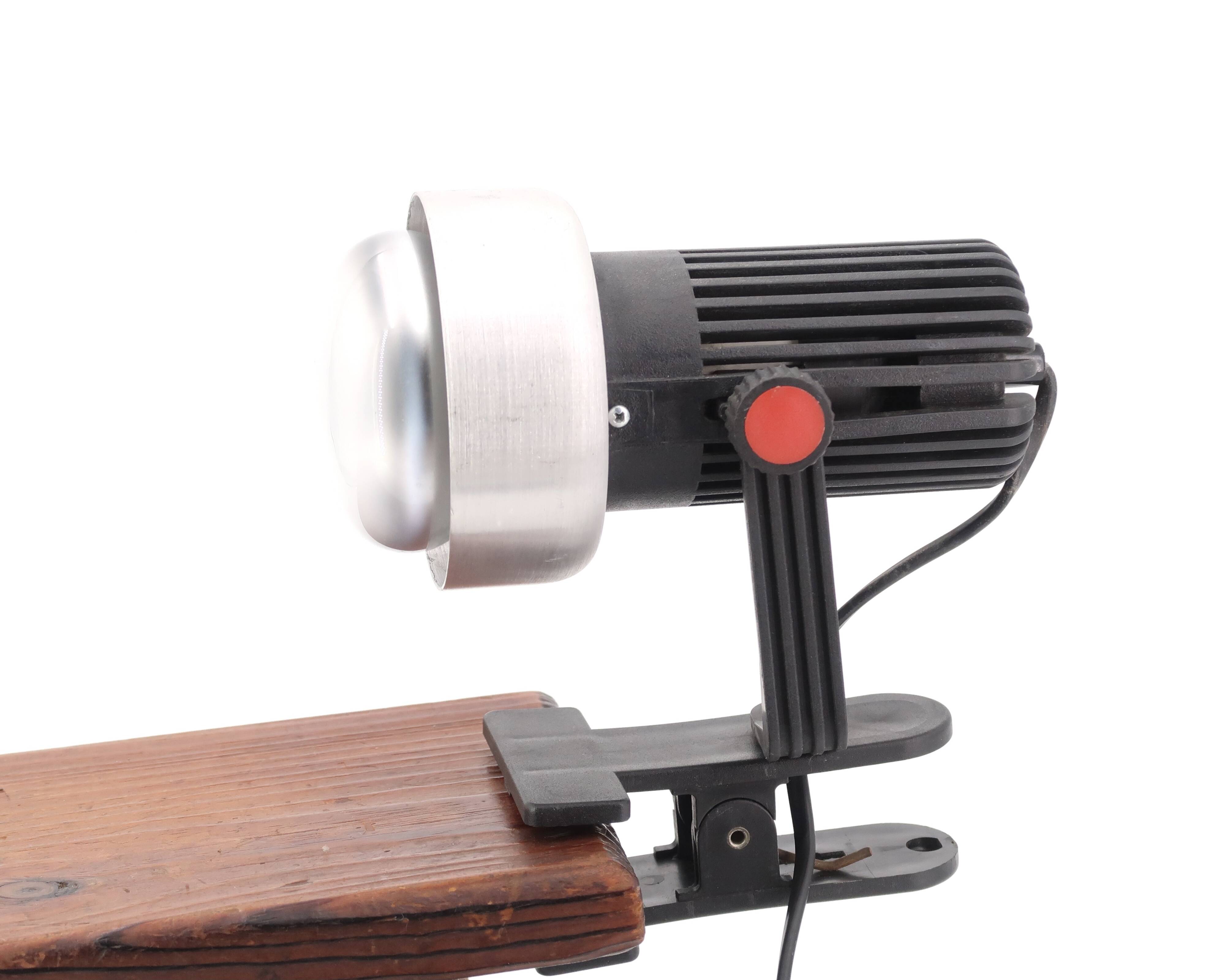 Clip lamp or wall lamp in aluminum and black plastic, 1980s