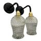 Pair of vintage electrified to nine-piece chiseled glass wall lamps
