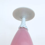 Vase rose pied verre de lait torsadé