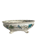 Oval jardinière in earthenware on legs with Japonese motif, birds, leaves.