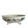 Oval jardinière in earthenware on legs with Japonese motif, birds, leaves.