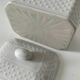 Small white porcelain terrine Geneviève Lethu – graphic relief