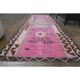 1970s Vintage Turkish Hand-Knotted Wool Cotton Pink Runner Rug 98x303