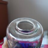 Murano vase in blue and white bubble glass