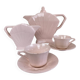 Théière art déco rose