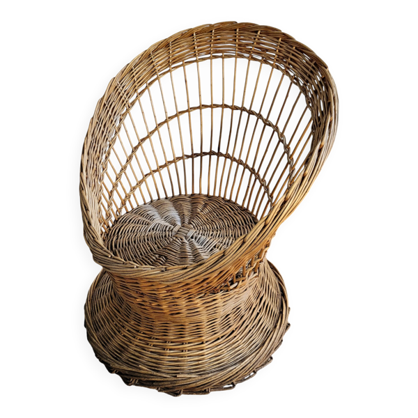 Fauteuil corbeille en osier