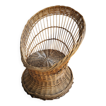 Fauteuil corbeille en osier