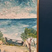 Original Swedish Oil on Panel - "Landskrona" by Stig Allan - Signed - Vintage and Framed - 60 × 50 cm (23.6" × 19.7")