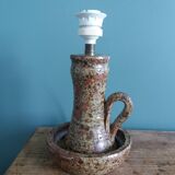 Puisaye pyrite stoneware lamp from the 70s