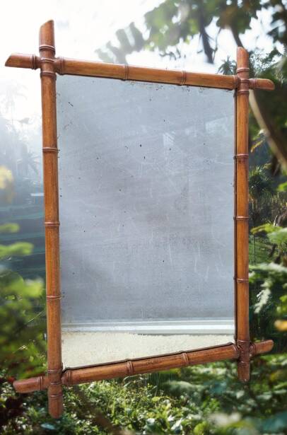 Miroir bambou 1920 Art Nouveau 72x95