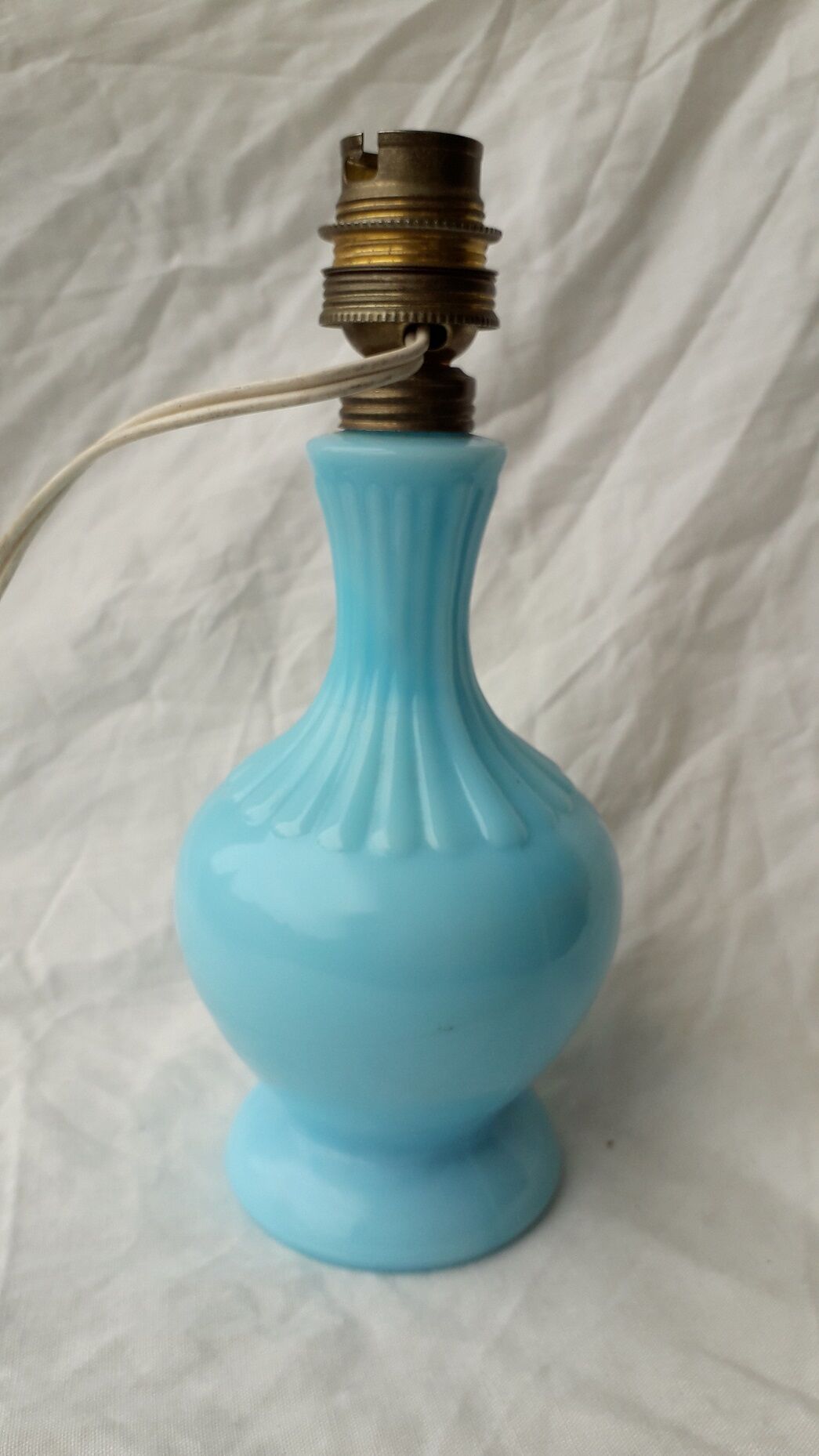 Blue opaline lamp stand