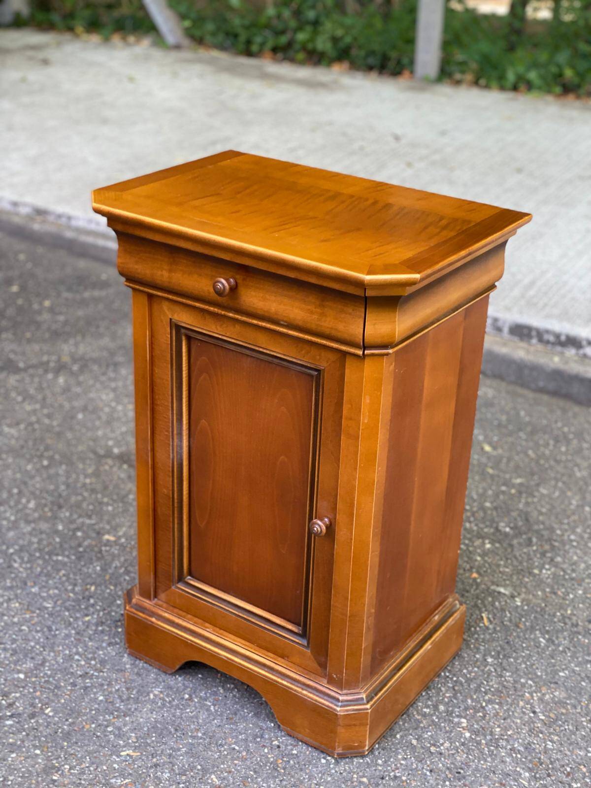 Louis Philippe bedside table in solid wood Novostyle 1970