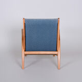 Paire de fauteuils bleus conçus par Jan Vaněk dans les années 1950. Ash.