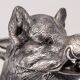 Vintage 20thC Silver Plate Boar Head & Glass Jug By Valenti c.1970
