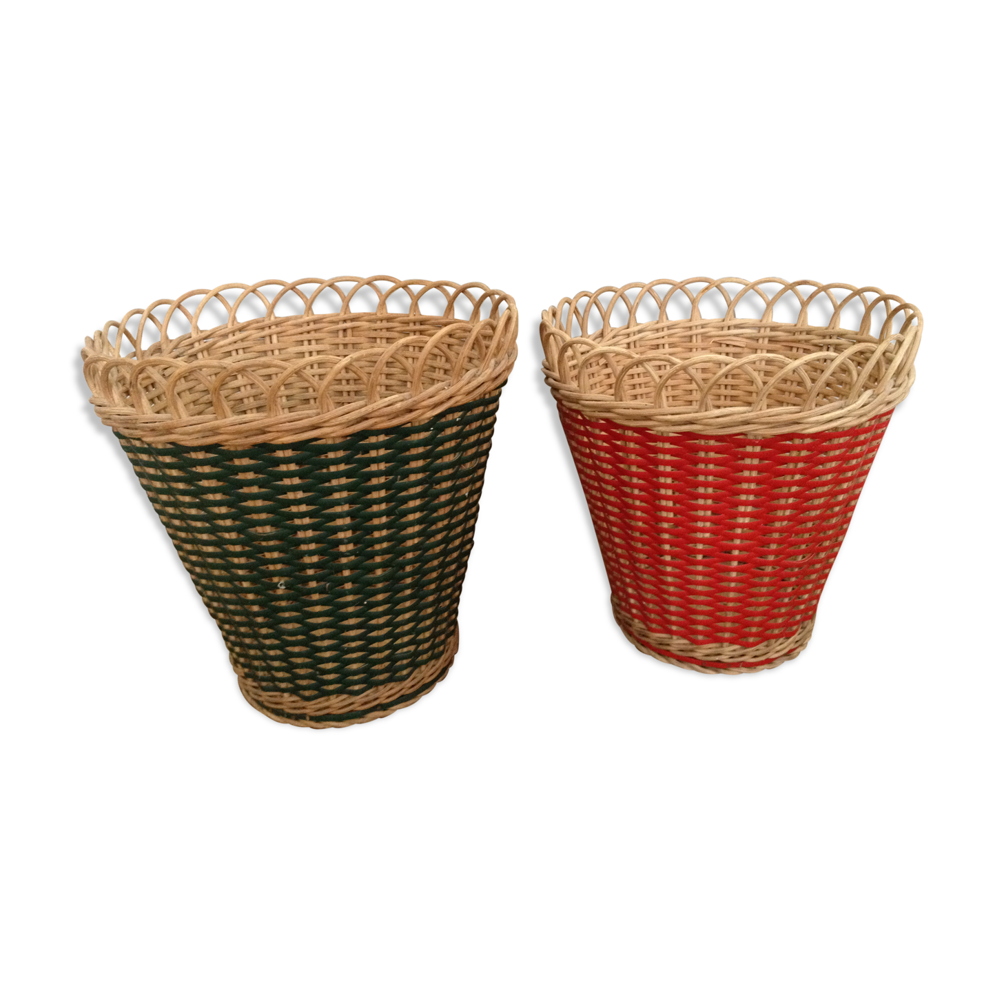 Braided rattan planters