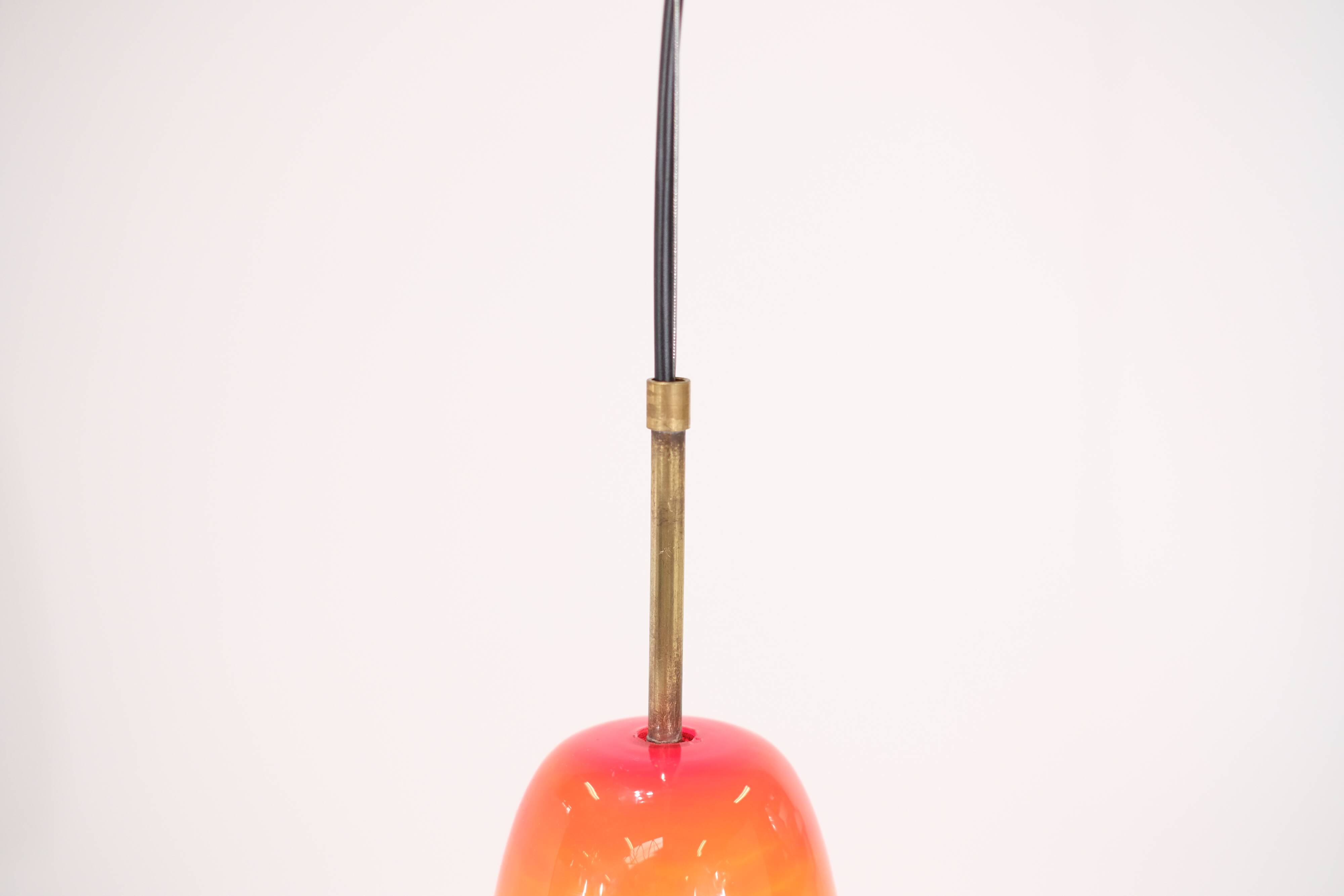 Italian lamp in red opaline - 1970s