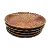 Set of 5 fish plates Art Deco earthenware of Sarreguemines