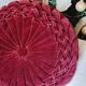 Coussin velour bordeau
