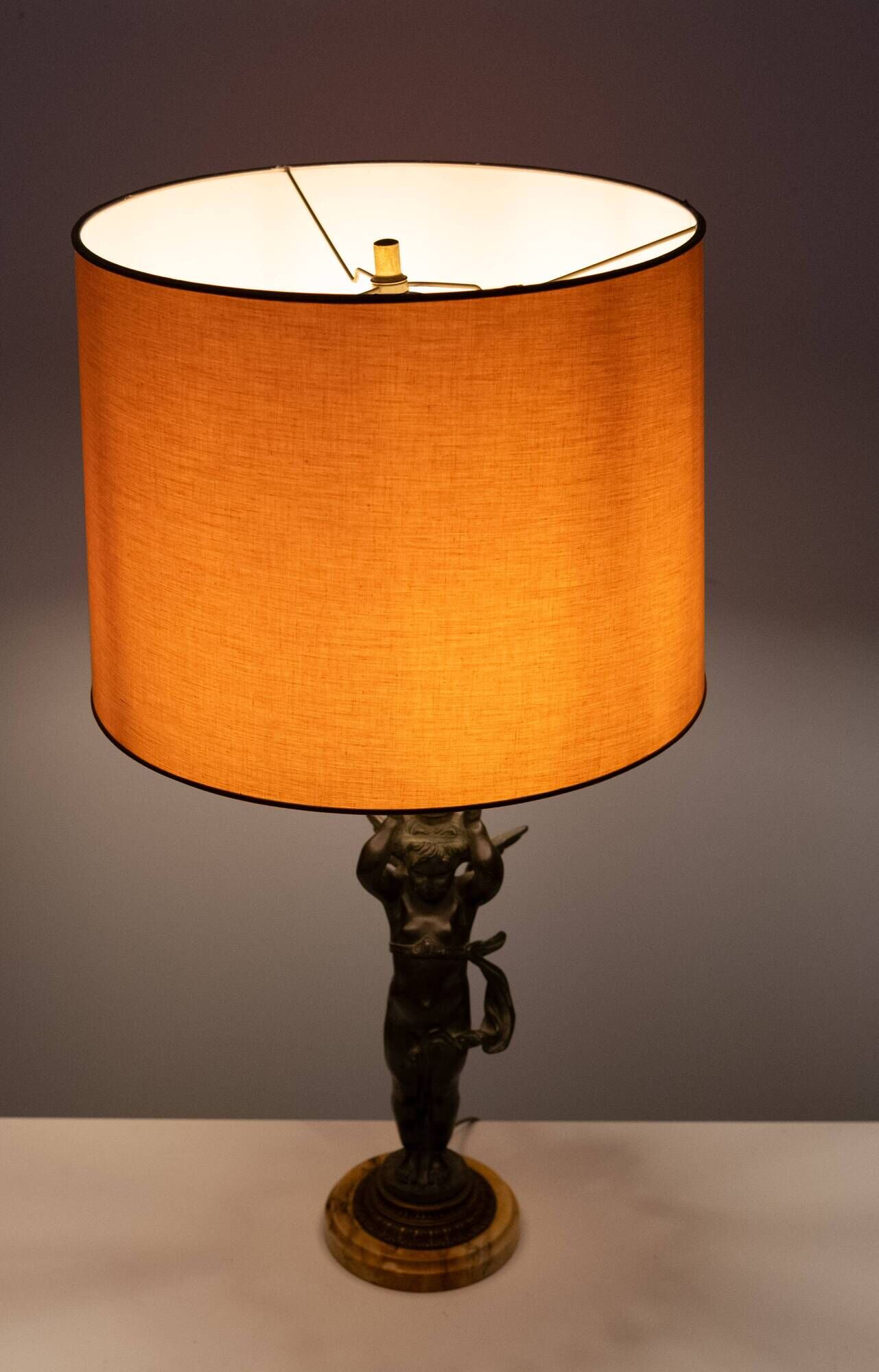Stunning Empire Bronze Cherub Table lamp 1890s France