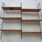 Large shelf String of the ' 60s, solid oak shelves