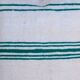 Handmade white and green wool striped cushion