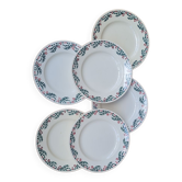 Service of 6 vintage earthenware plates