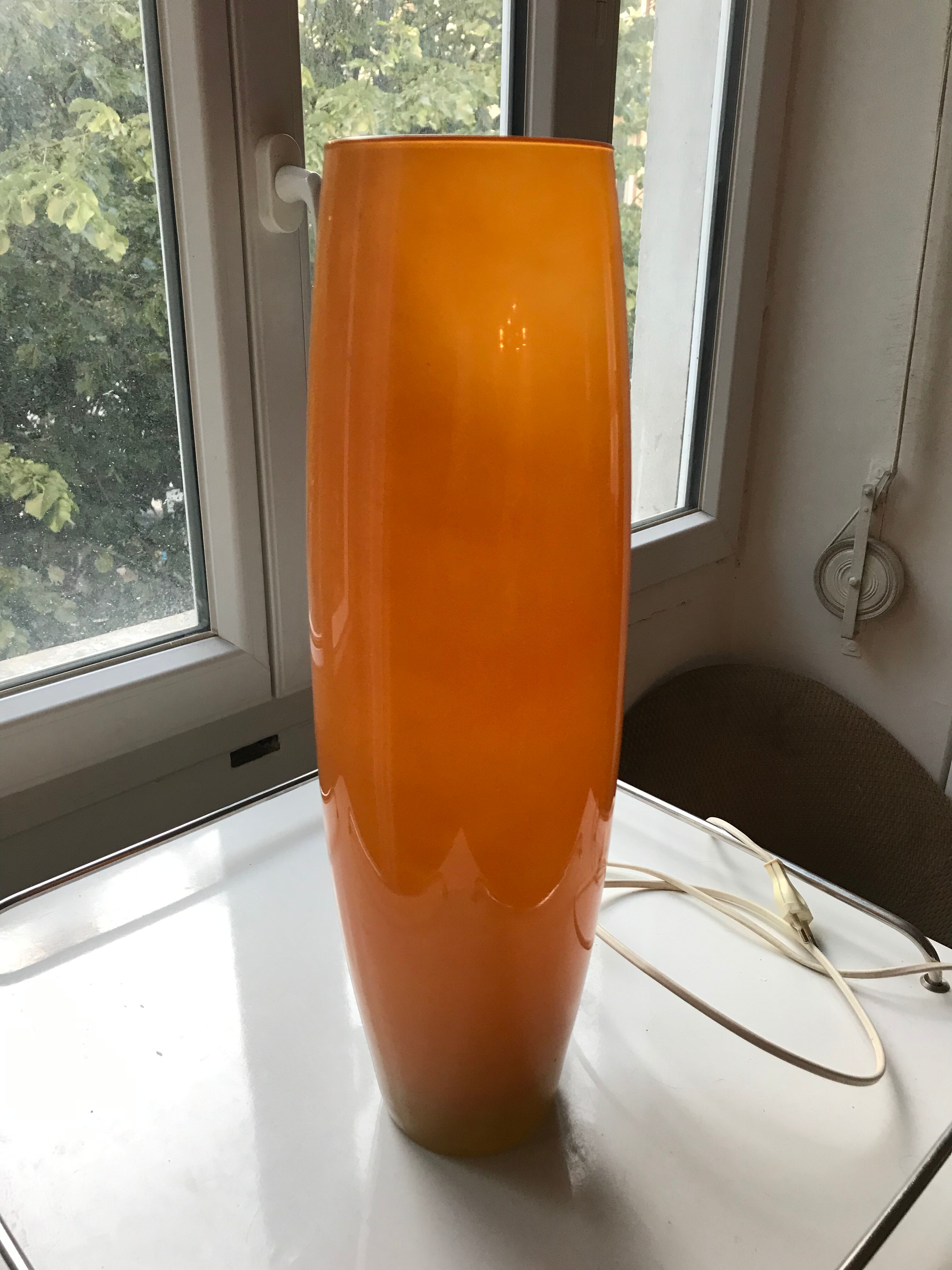 Vintage opaline orange table lamp