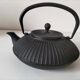 Black grooved cast iron teapot – Japanese Zen style