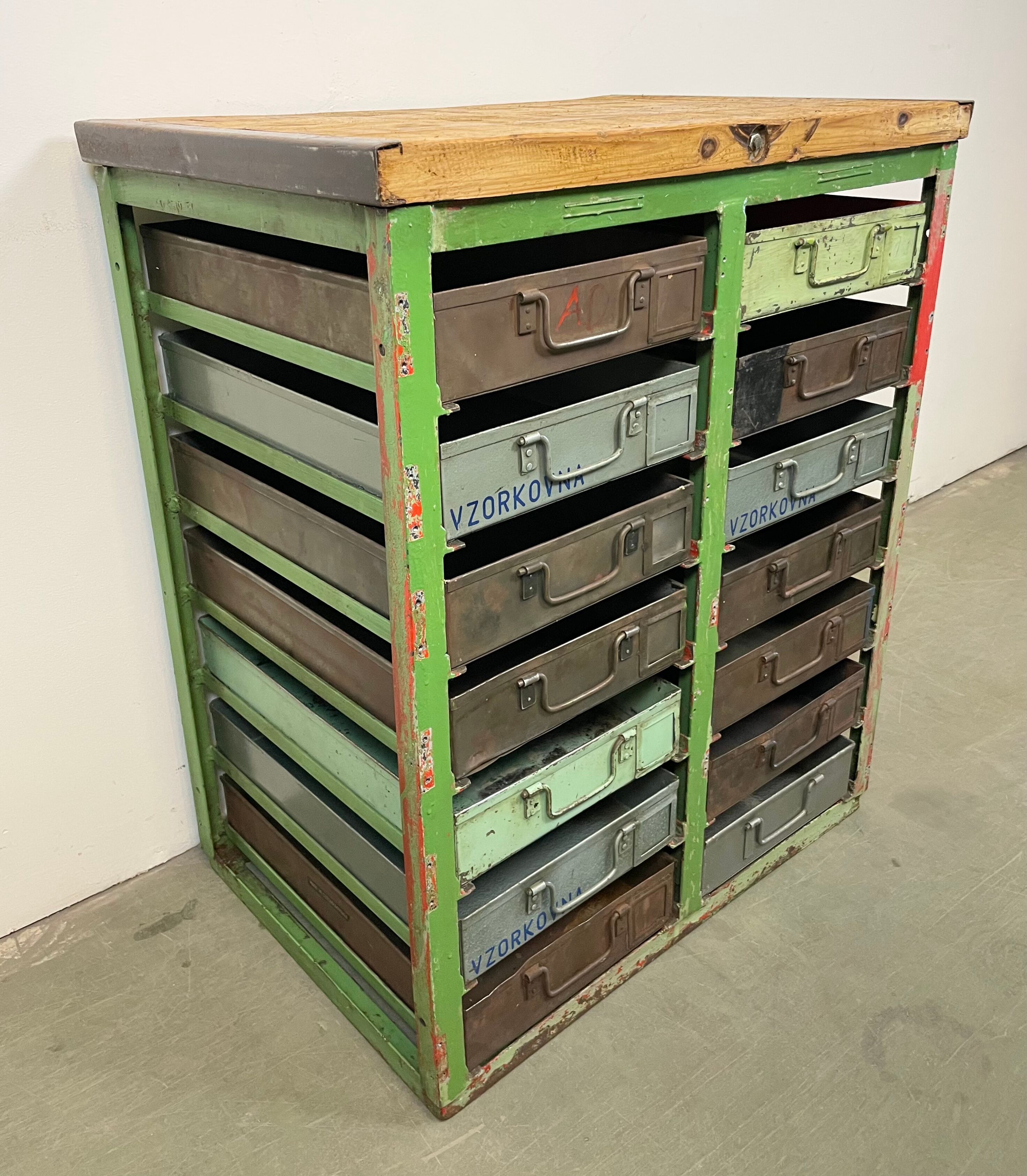 Vintage Industrial Iron Chest of Drawers, 1950s