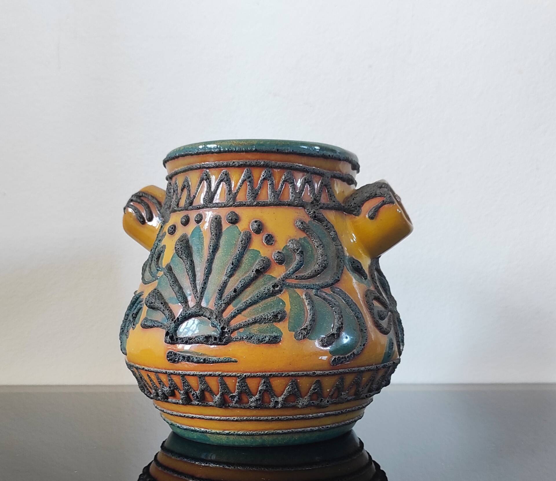 Vintage glazed ceramic vase
