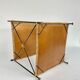 Wrought iron coffee table and braided wicker 50s-60s