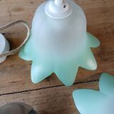 Pair of vintage tulip pendant lights