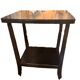 Art Deco style side table, console table on wheels, black varnished wood, 1940