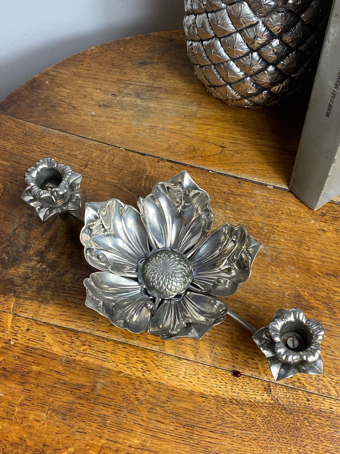 Flower candle holders, lotus ashtray with removable petals, 1960s.